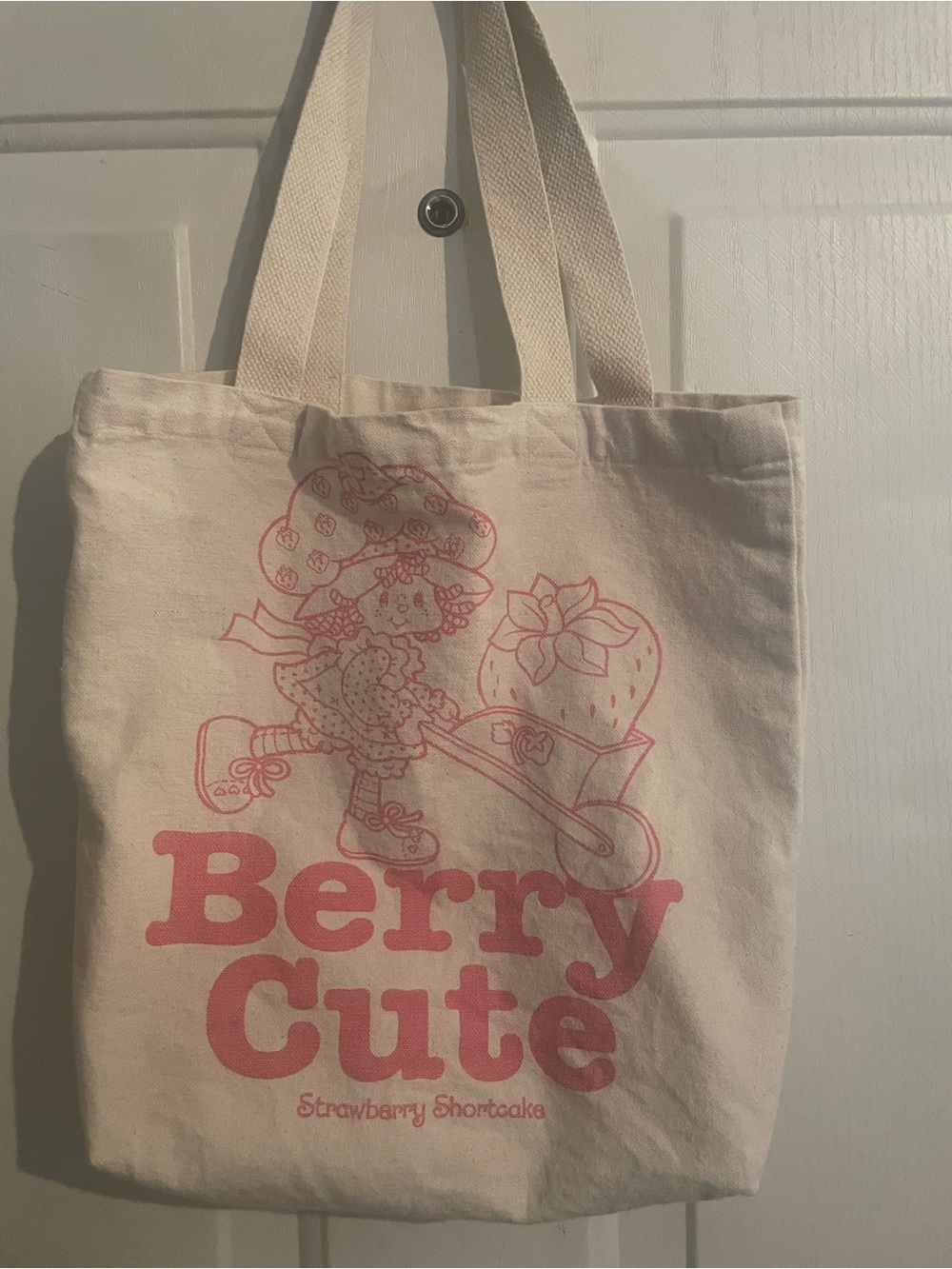 Strawberry Shortcake Berry Cute Pink Canvas Tote - Kids Accessories